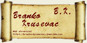 Branko Kruševac vizit kartica